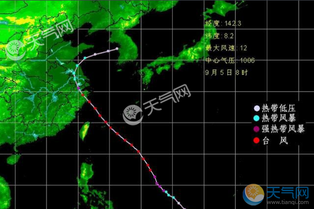 2017年20號(hào)臺(tái)風(fēng)卡努最新消息